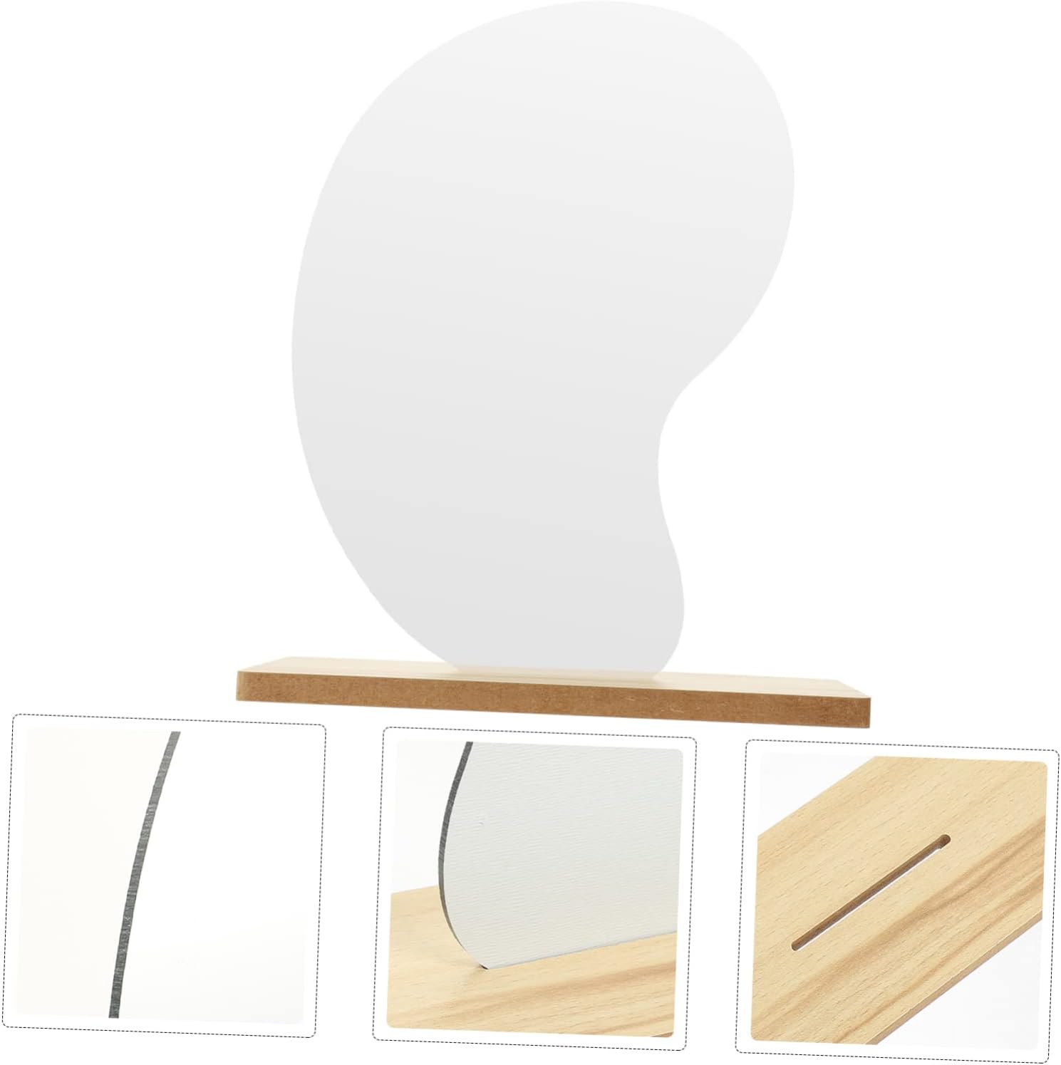 ERINGOGO Desktop Makeup Mirror with Wooden Base