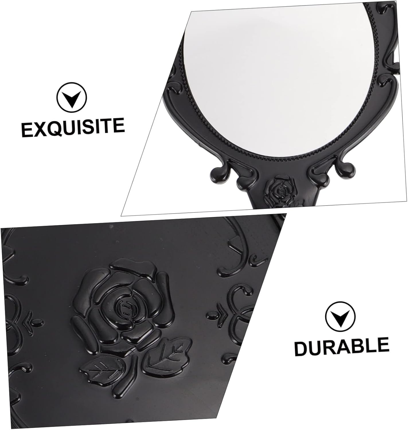 FRCOLOR 2pcs Portable Makeup Mirror Retro Style