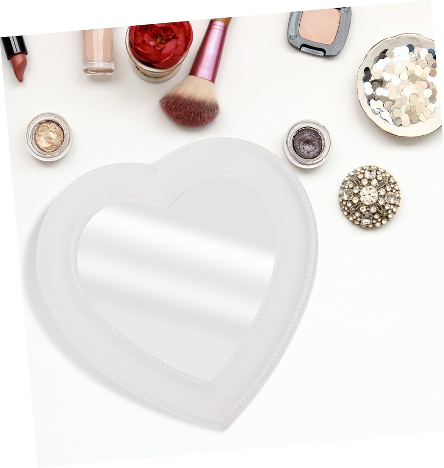 Heart Shaped Wall Mirror for Makeup Vanity