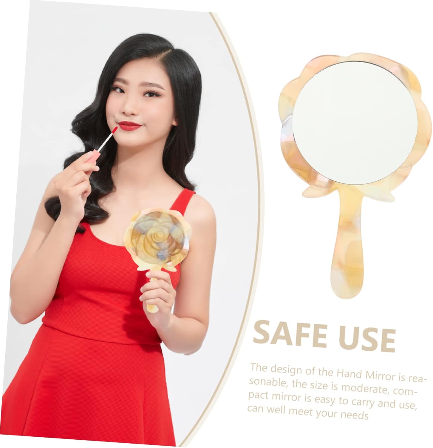 DOITOOL Heart Shaped Compact Travel Mirror for Women