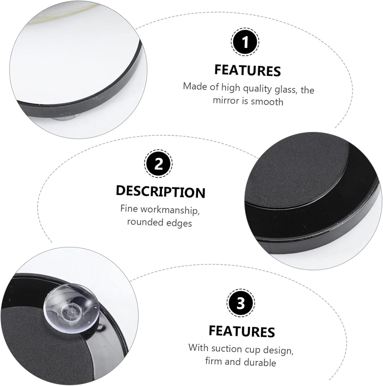 VALICLUD Suction Cup High Definition Makeup Mirror
