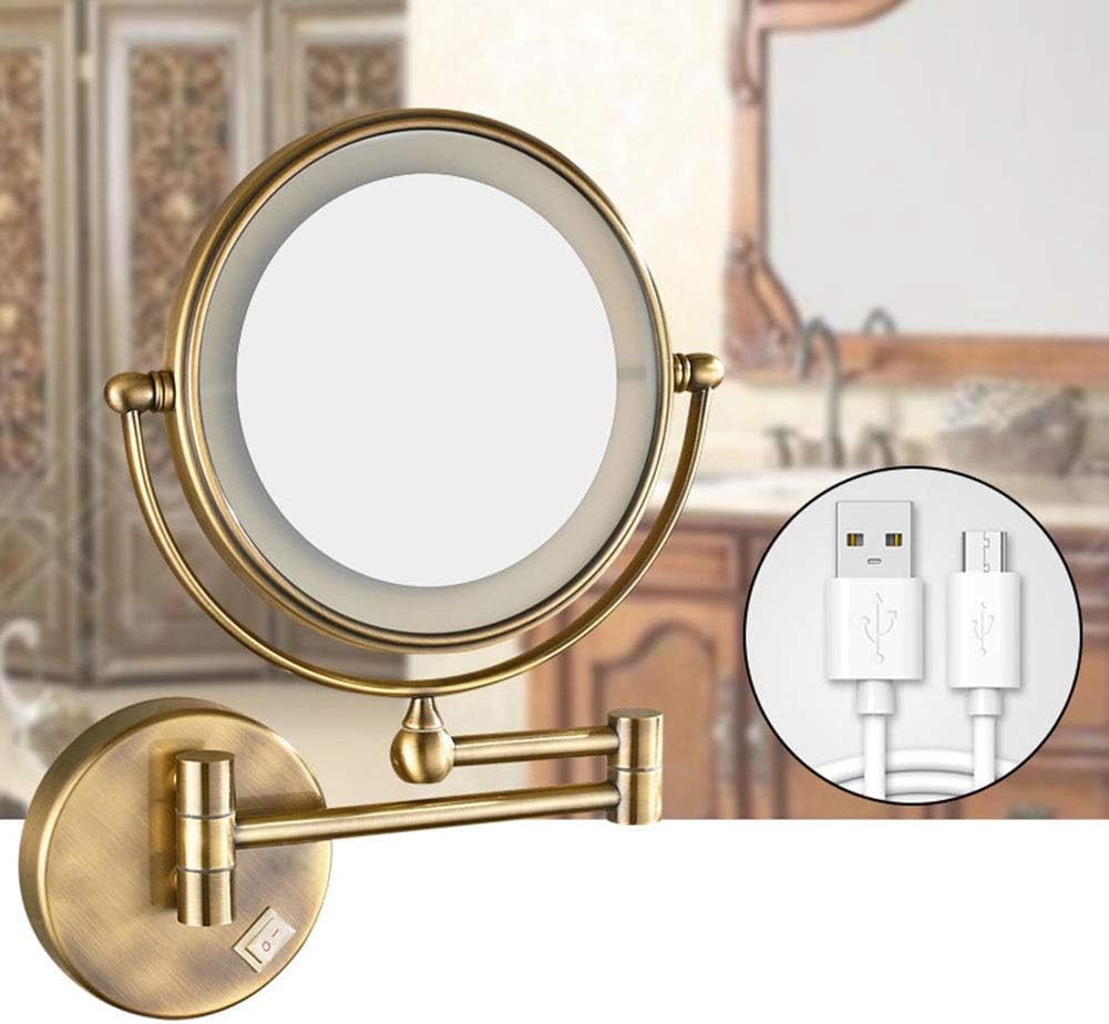 8-Inch Lighted Wall-Mount Makeup Mirror with 360 Degree Swivel 1