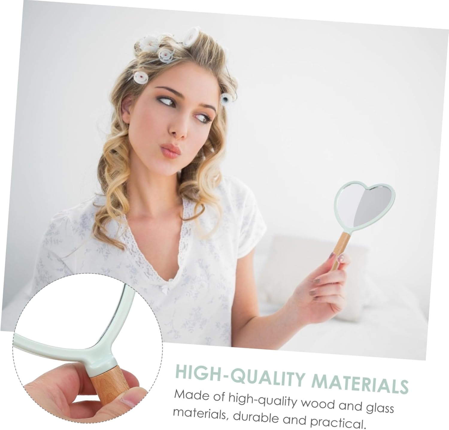 GALPADA Heart Shaped Makeup Mirror - Lightweight Stylish