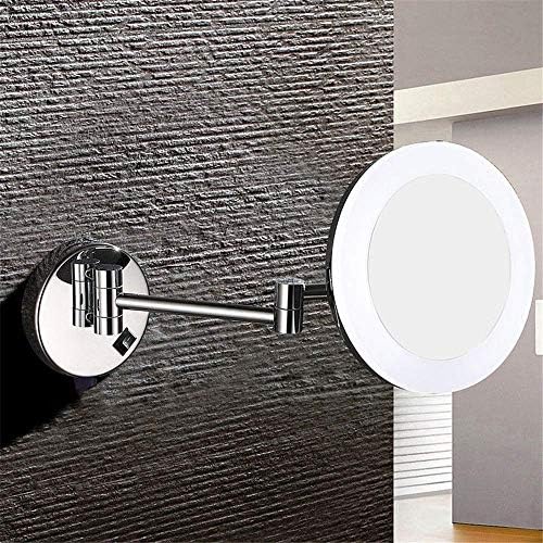 FUDGIO 8 Inch Wall Mount Vanity Mirror with LED and 3X Magnification