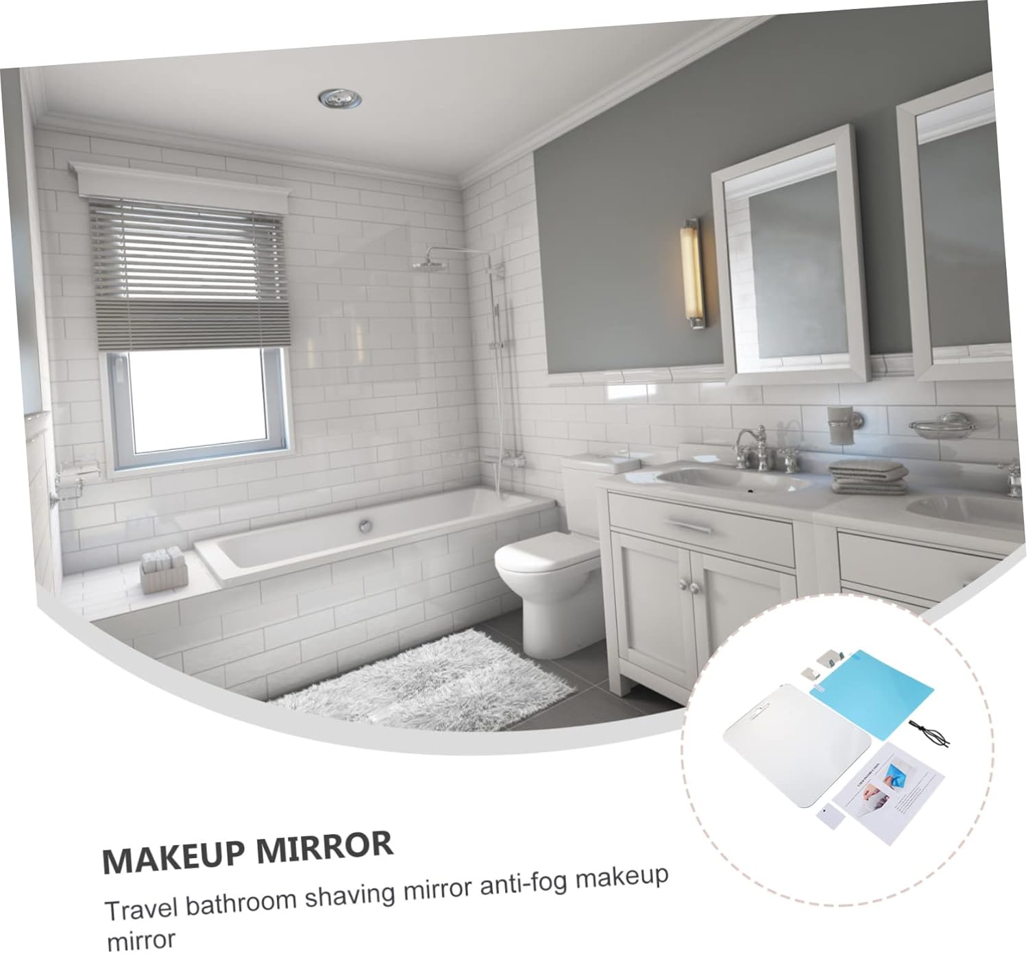 Ipetboom Shower Shave Mirror Anti-Fog Portable 1