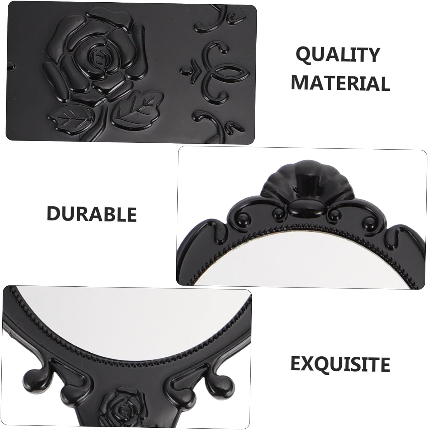 Mikinona Retro Gold Vanity Mirror Set 2pcs Portable Makeup Mirror