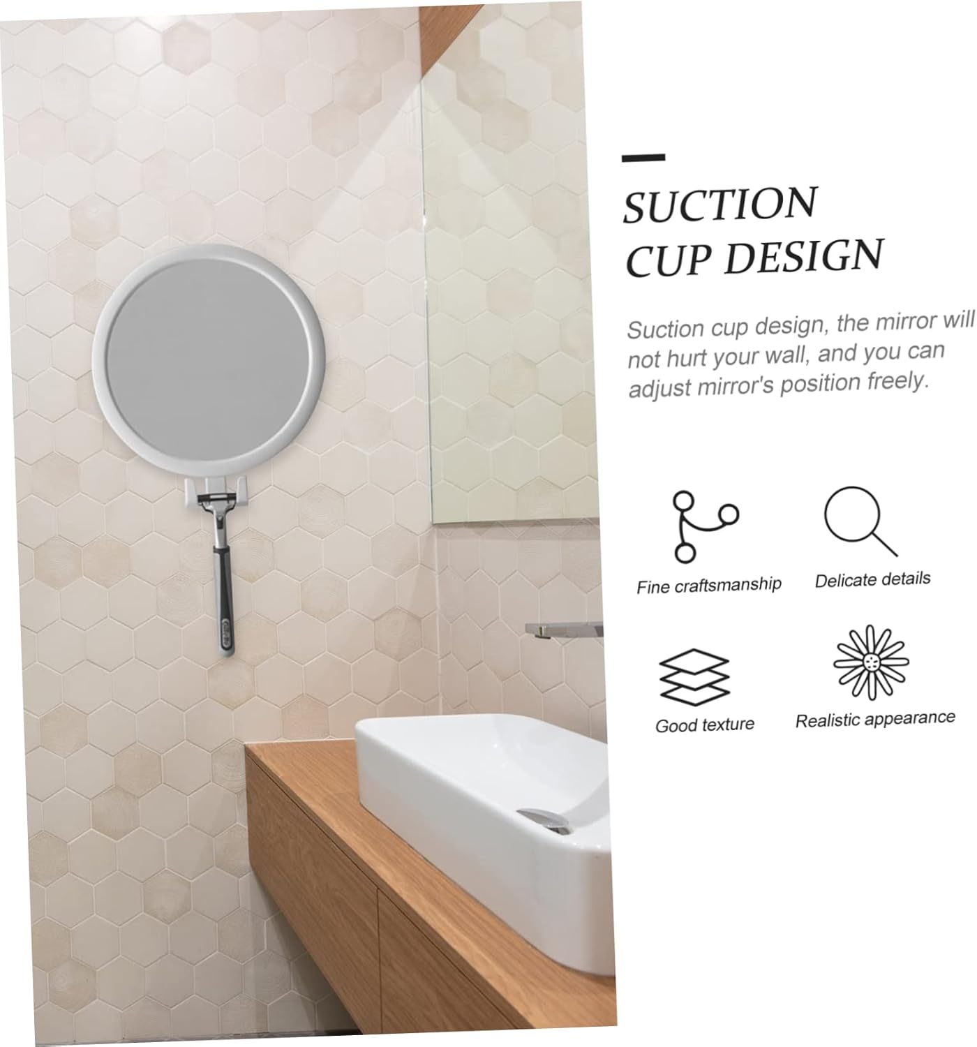 BIUDECO Wall-Mounted Vanity Mirror with Adjustable Angle