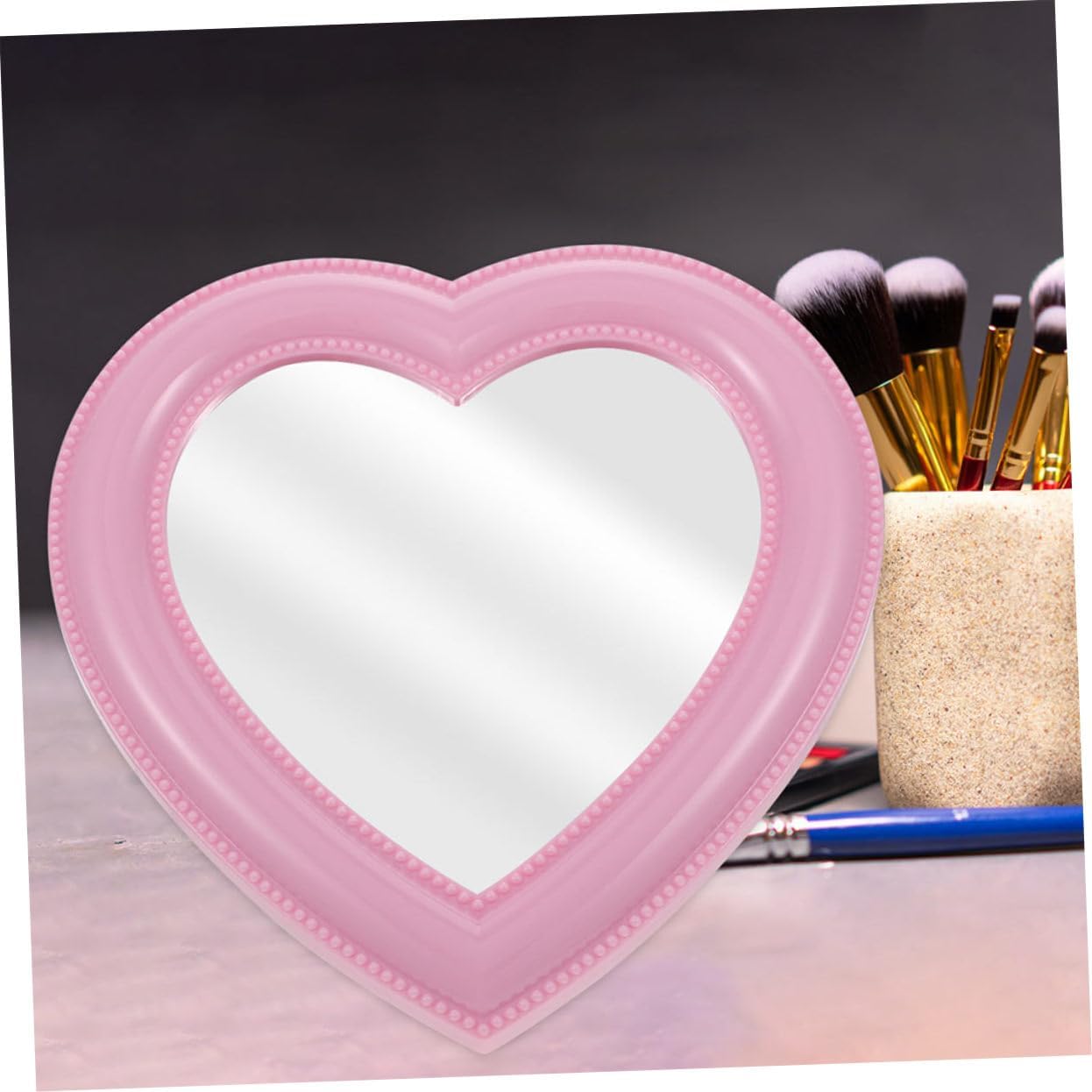 Cute Heart Vanity Mirror 2 Pack Wall Mounted Makeup Mirror