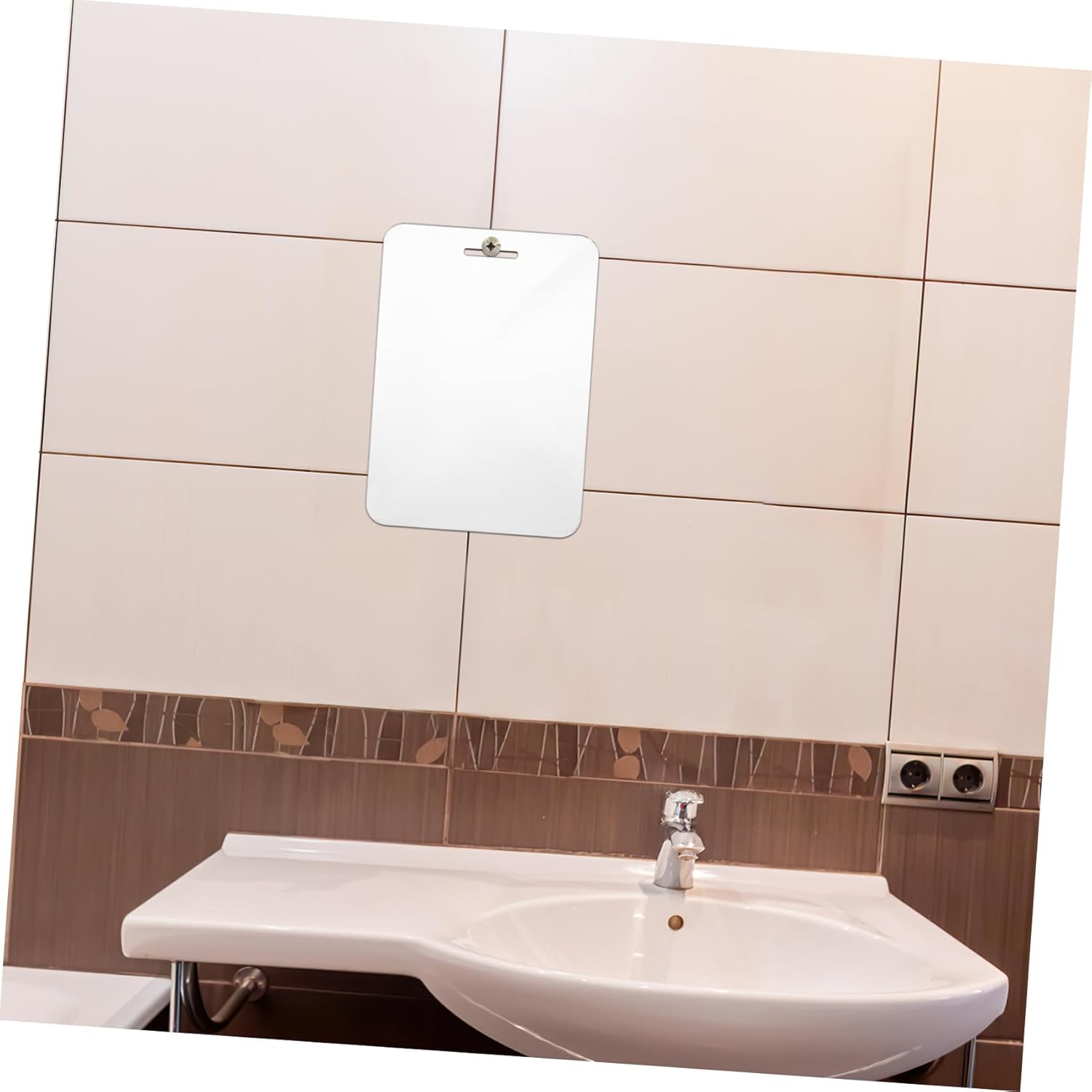 Fogless Acrylic Mirror 30x20cm Shaving Mirror Padlock Shatterproof for Women