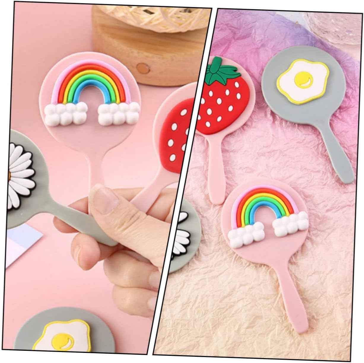 MERRYHAPY Compact Portable Makeup Mirror with Light