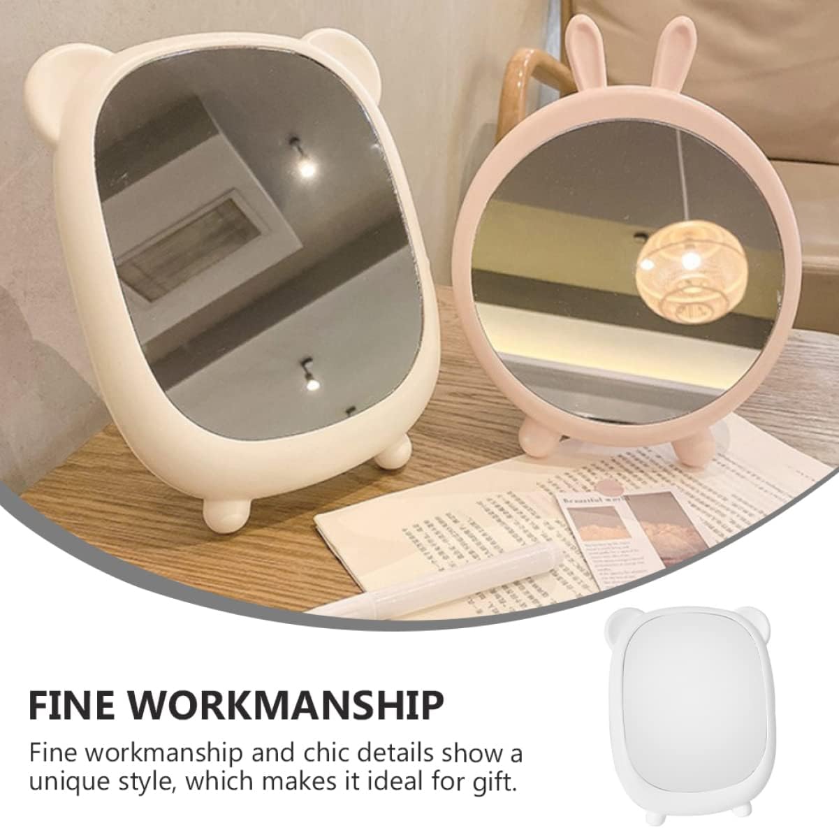 Hemoton Cute Bear Design Makeup Mirror