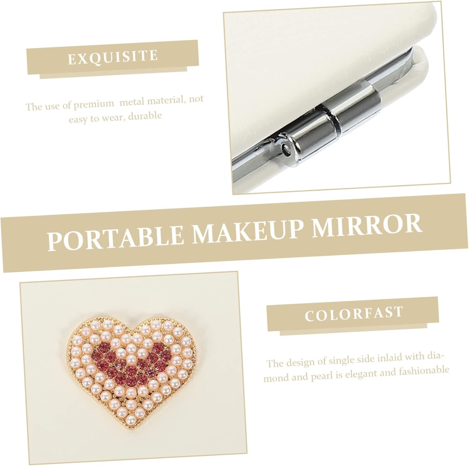 Portable Makeup Mirror Clamshell Compact for Travel and Daily Use