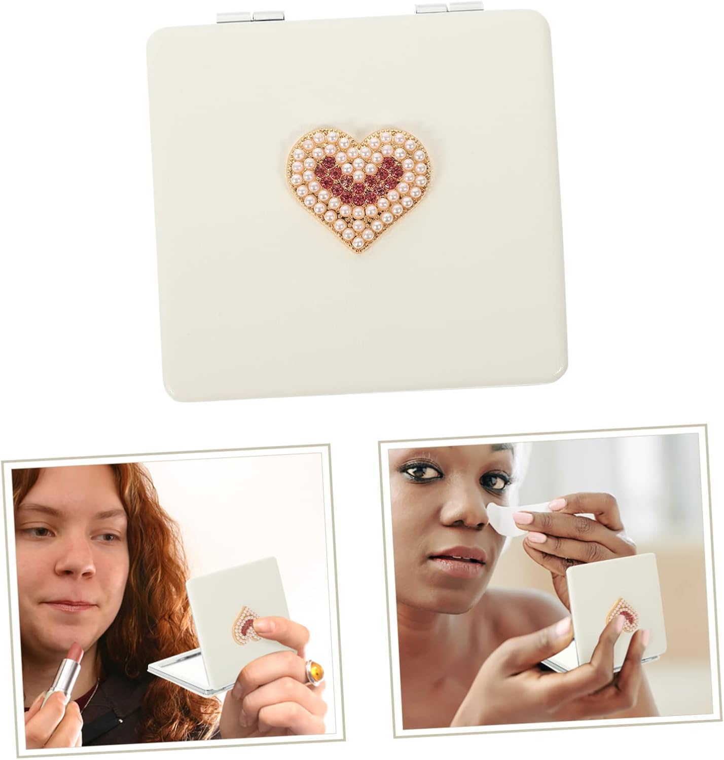 Portable Makeup Mirror Clamshell Compact for Travel and Daily Use