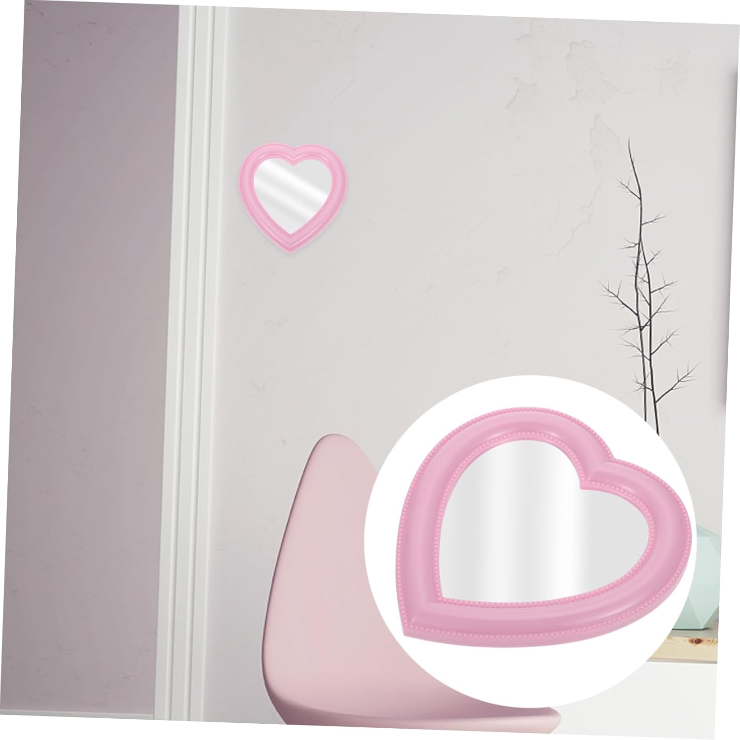 1pc Heart-Shaped Makeup Mirror for Vanity Decor