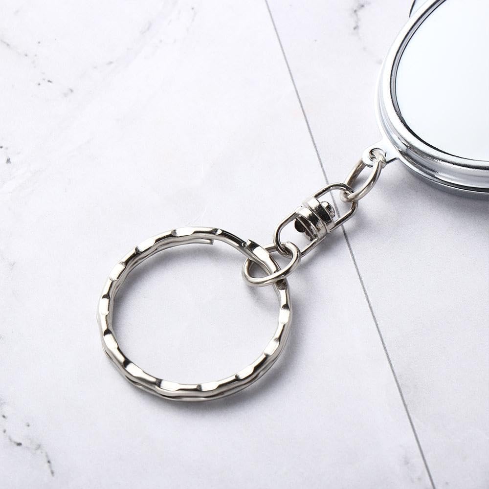 Portable Folding Mirror Keychain with Double-Sided Design