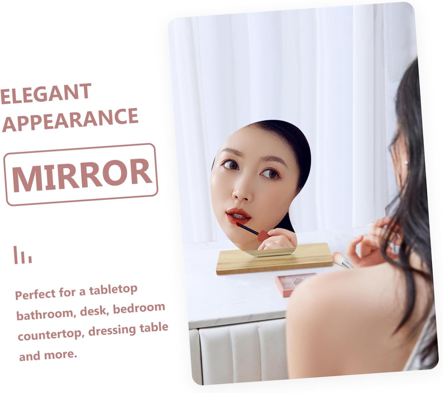 Alipis Acrylic Vanity Mirror with Wooden Base 1