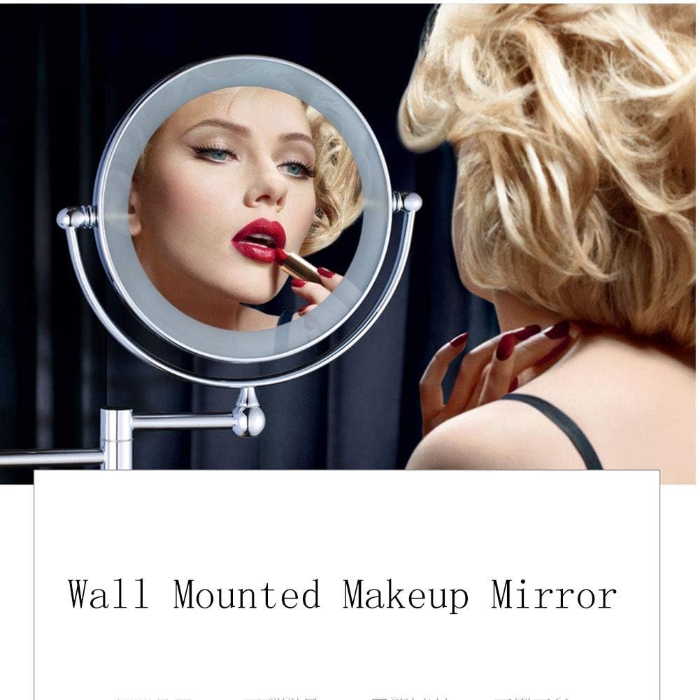 DEIHGE Wall Mounted Makeup Mirror with LED Light and Magnification