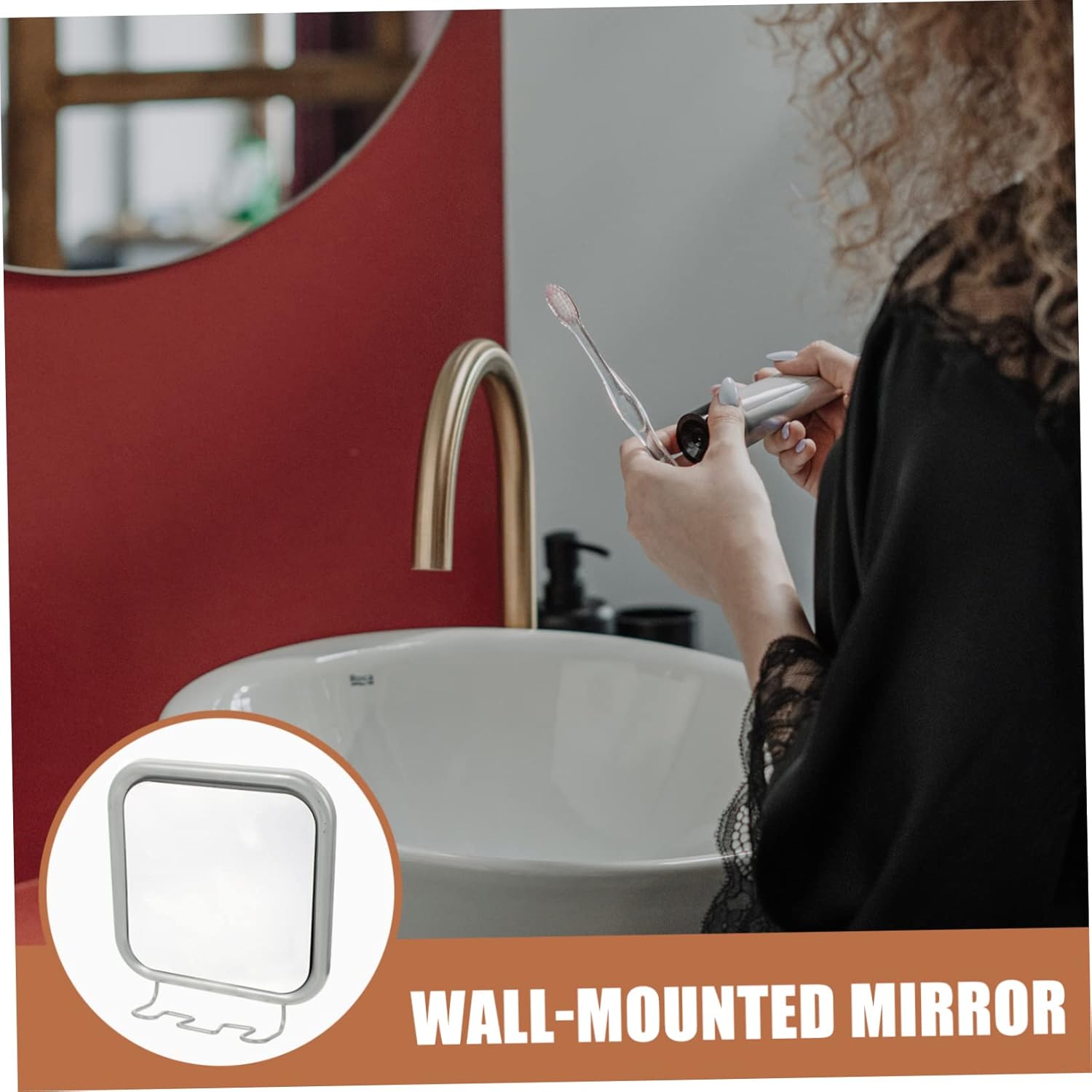 DOITOOL Hook Vanity Mirror Portable Bathroom Shower Mirror