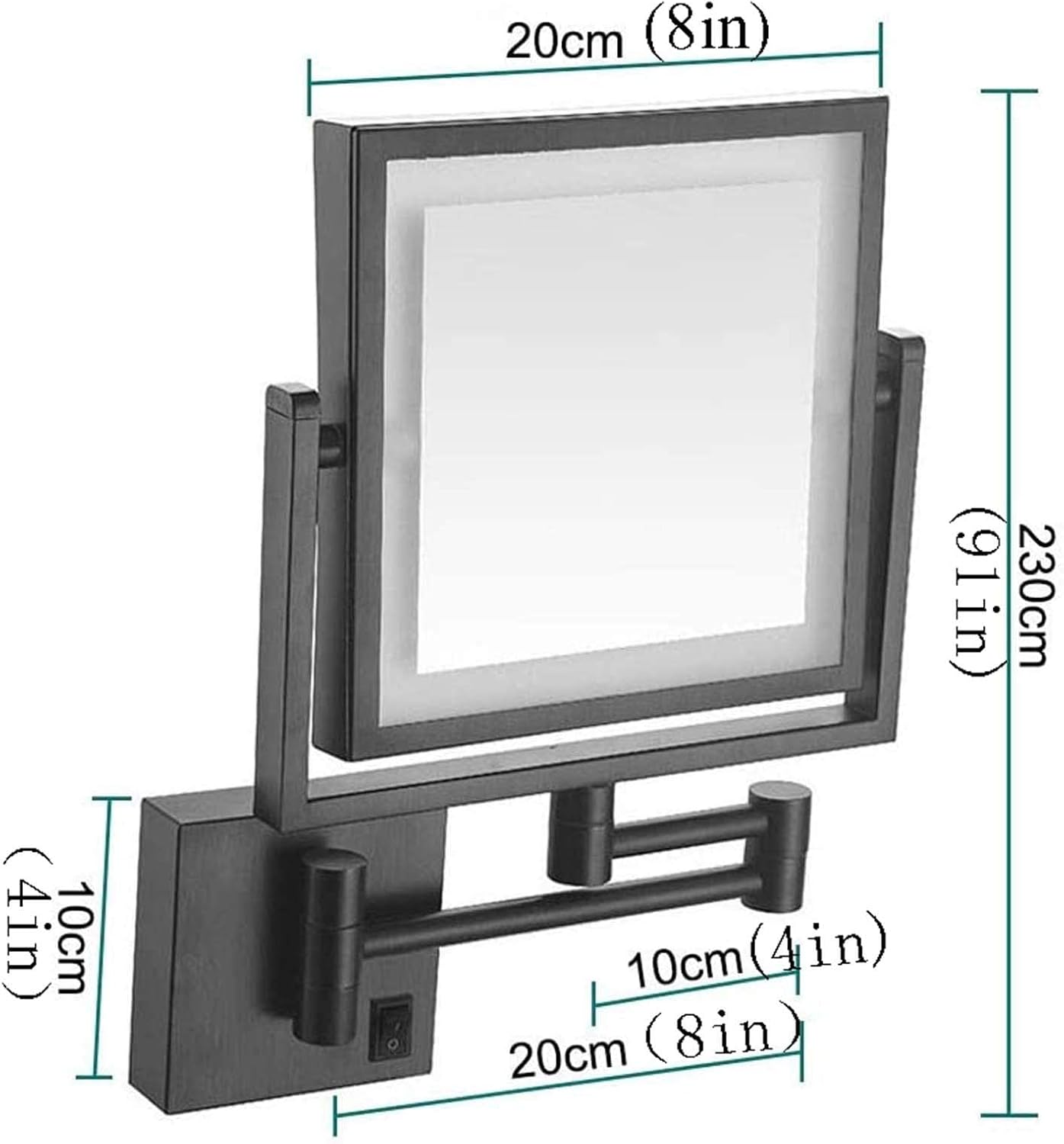 DEIHGE 8 Wall-Mounted Makeup Mirror with 3X Magnification