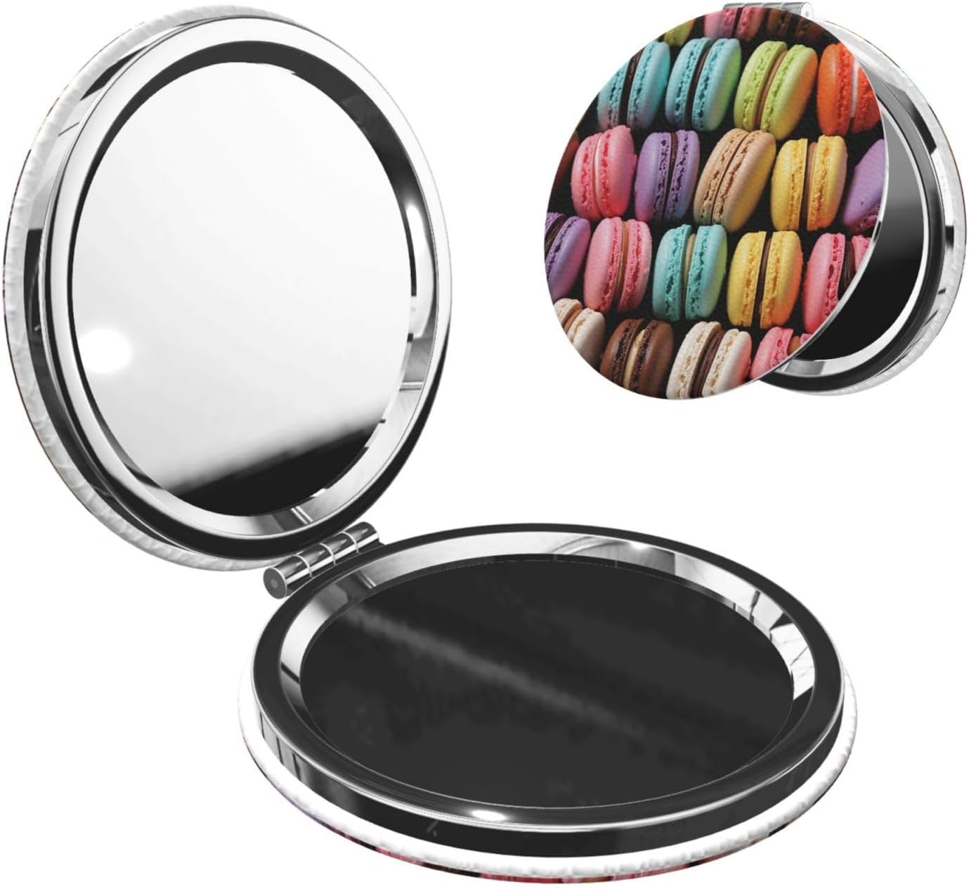 Macaron Biscuit Flavored Pastries Compact Travel Mirror 2X 1X Magnification