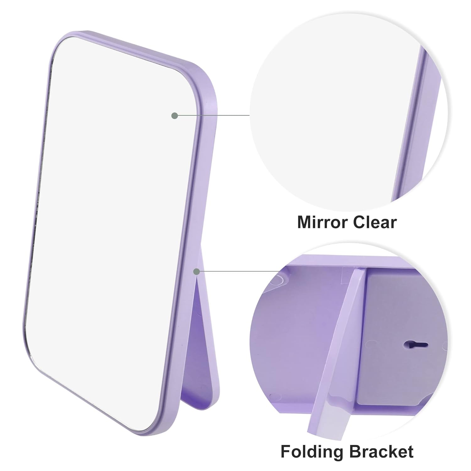 VOCOSTE Foldable HD Square Makeup Mirror Purple 8x6 Inch