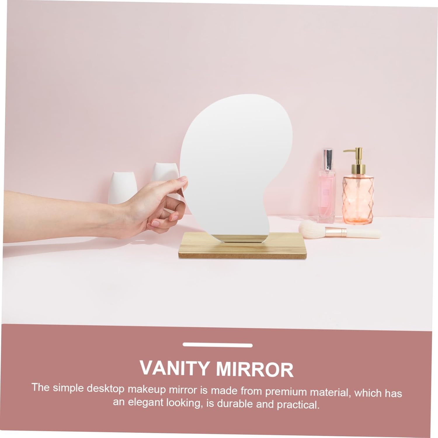 ULTECHNOVO Acrylic Flip Cosmetic Mirror Simple Shape Design Easy to Use