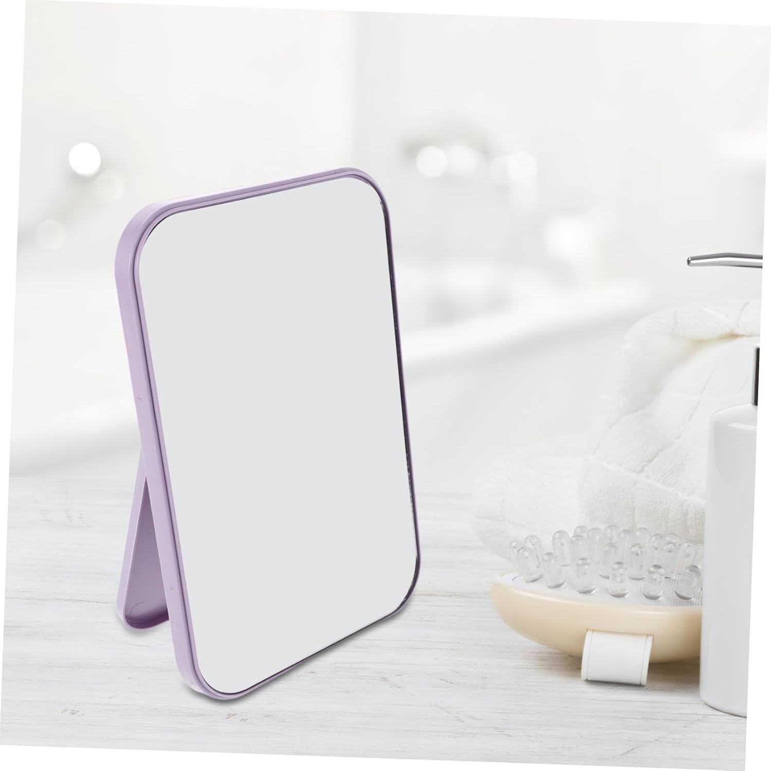 PartyKindom 2Pcs Portable Desktop Makeup Mirror with Stand 1