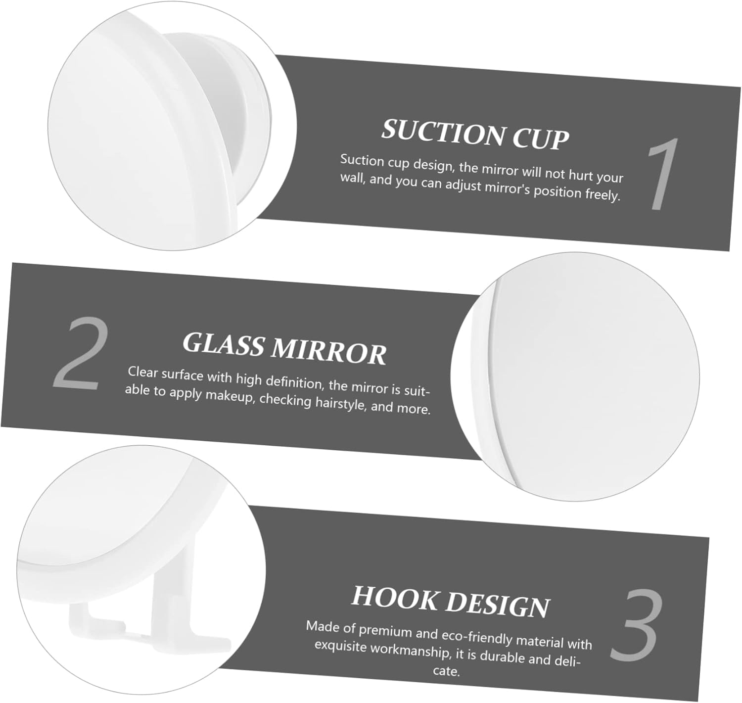 Mikinona Foldable Wall Mounted Makeup Mirror