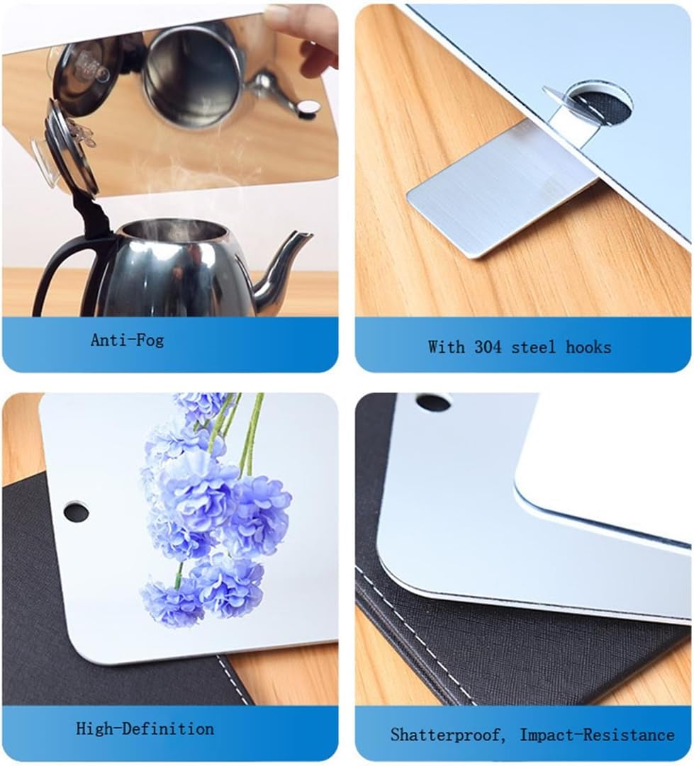 Safe Durable Fogless Shower Mirror 13x17cm 1