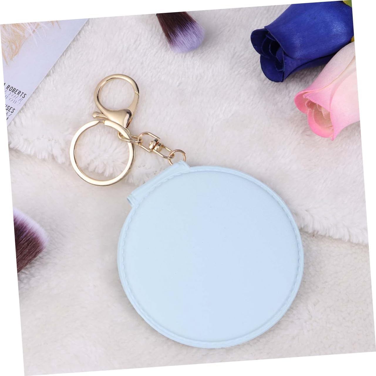 Angoily Mini Travel Makeup Mirror with PU Leather Frame