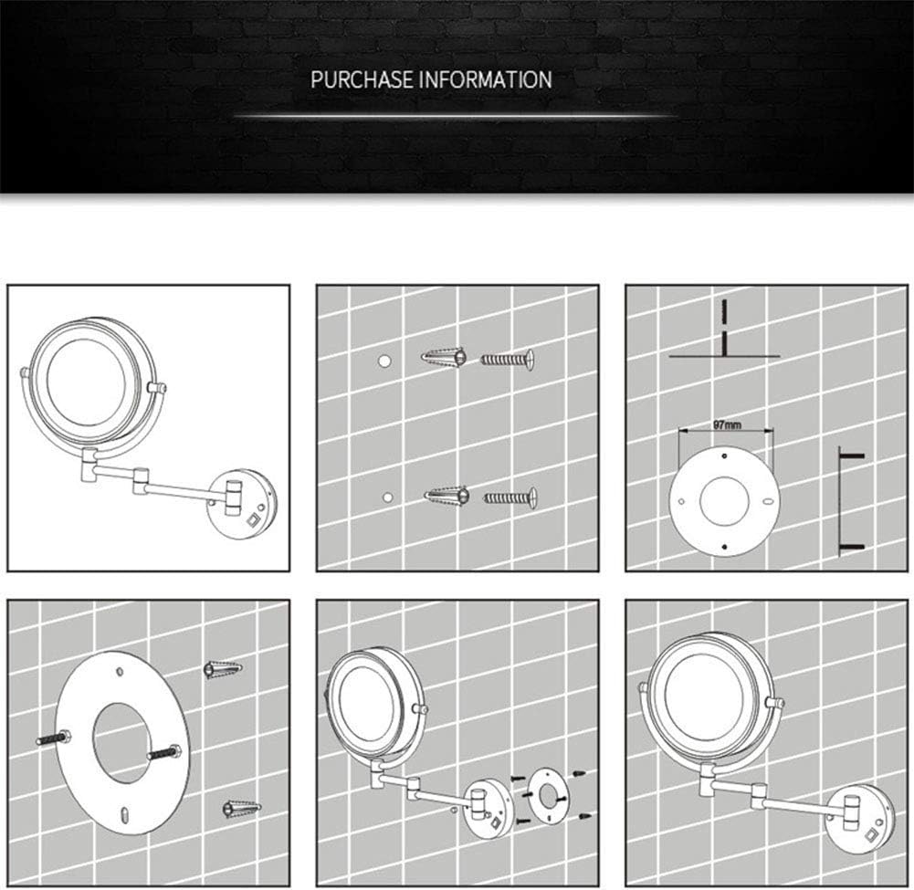 8-Inch Lighted Wall-Mount Makeup Mirror with 360 Degree Swivel 1
