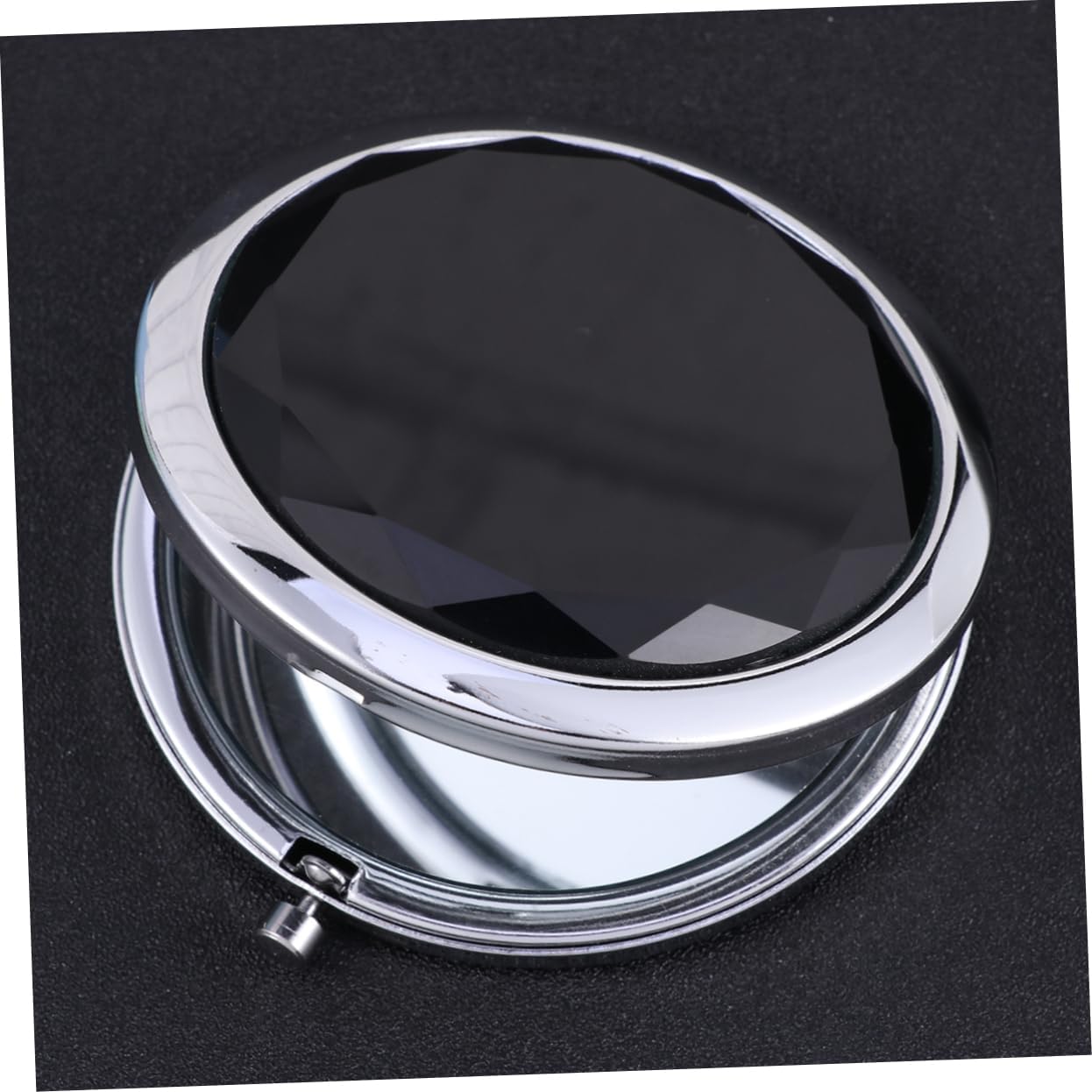 HONMEET Black Double-Sided Compact Folding Mirror for Travel