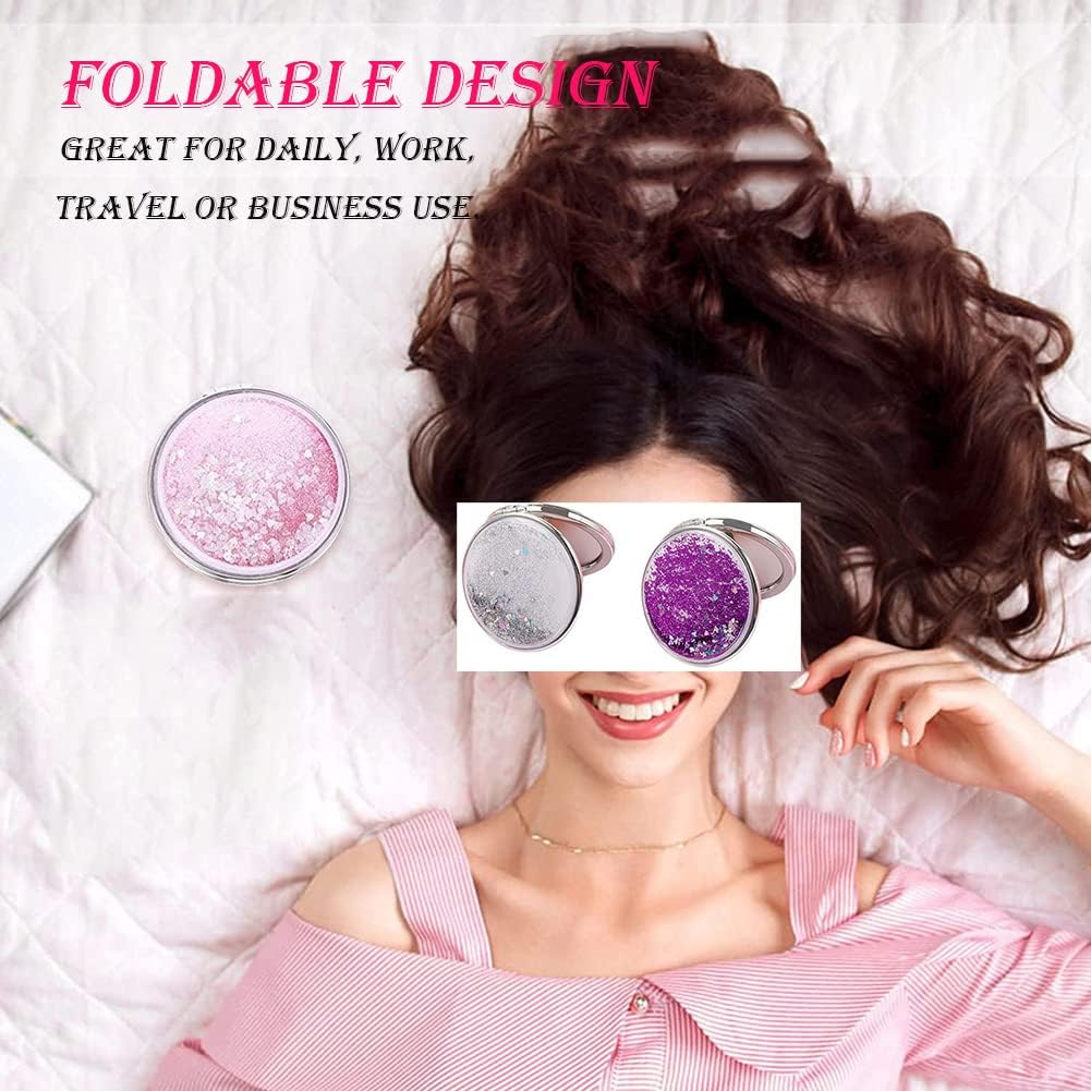 AKOAK Compact Travel Mirror with 2x Magnifying Glass
