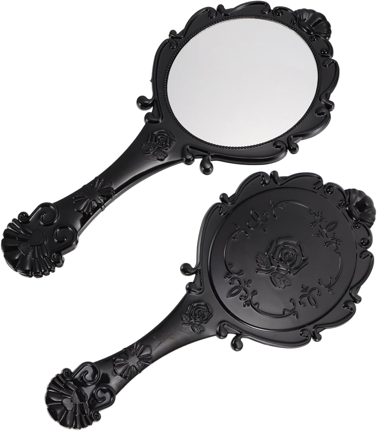 Mikinona Retro Gold Vanity Mirror Set 2pcs Portable Makeup Mirror