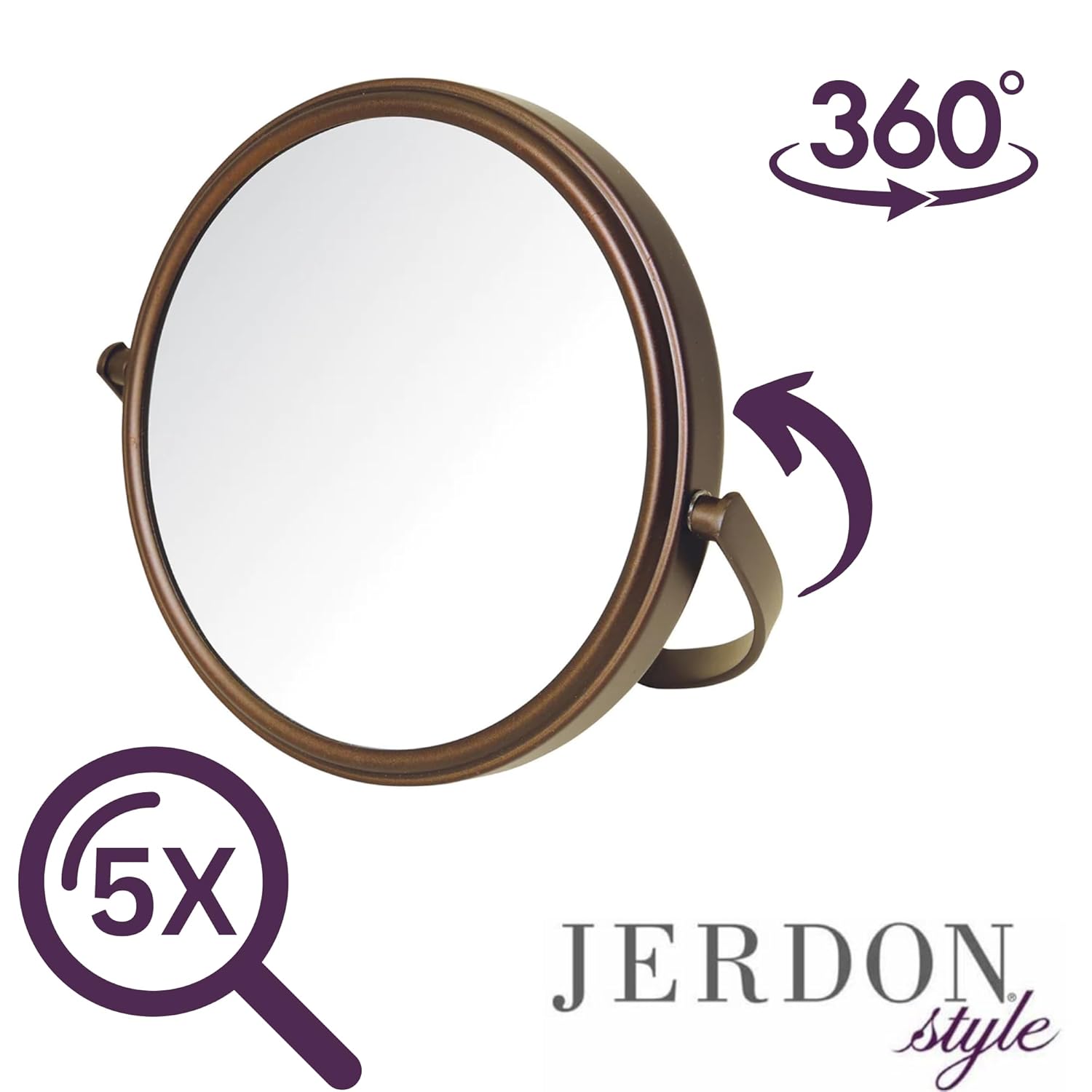 Models Choice JERDON Tabletop Vanity Mirror with Bronze Finish