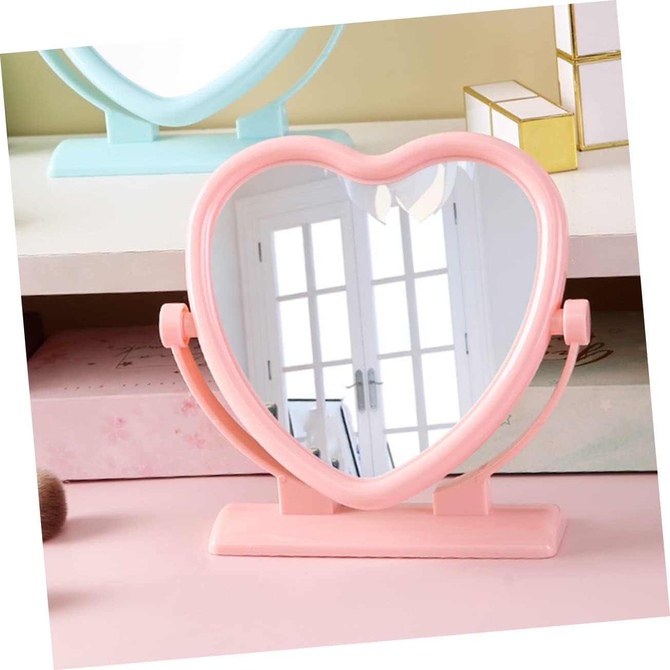 VICASKY Heart Shaped Double Sided Makeup Mirror