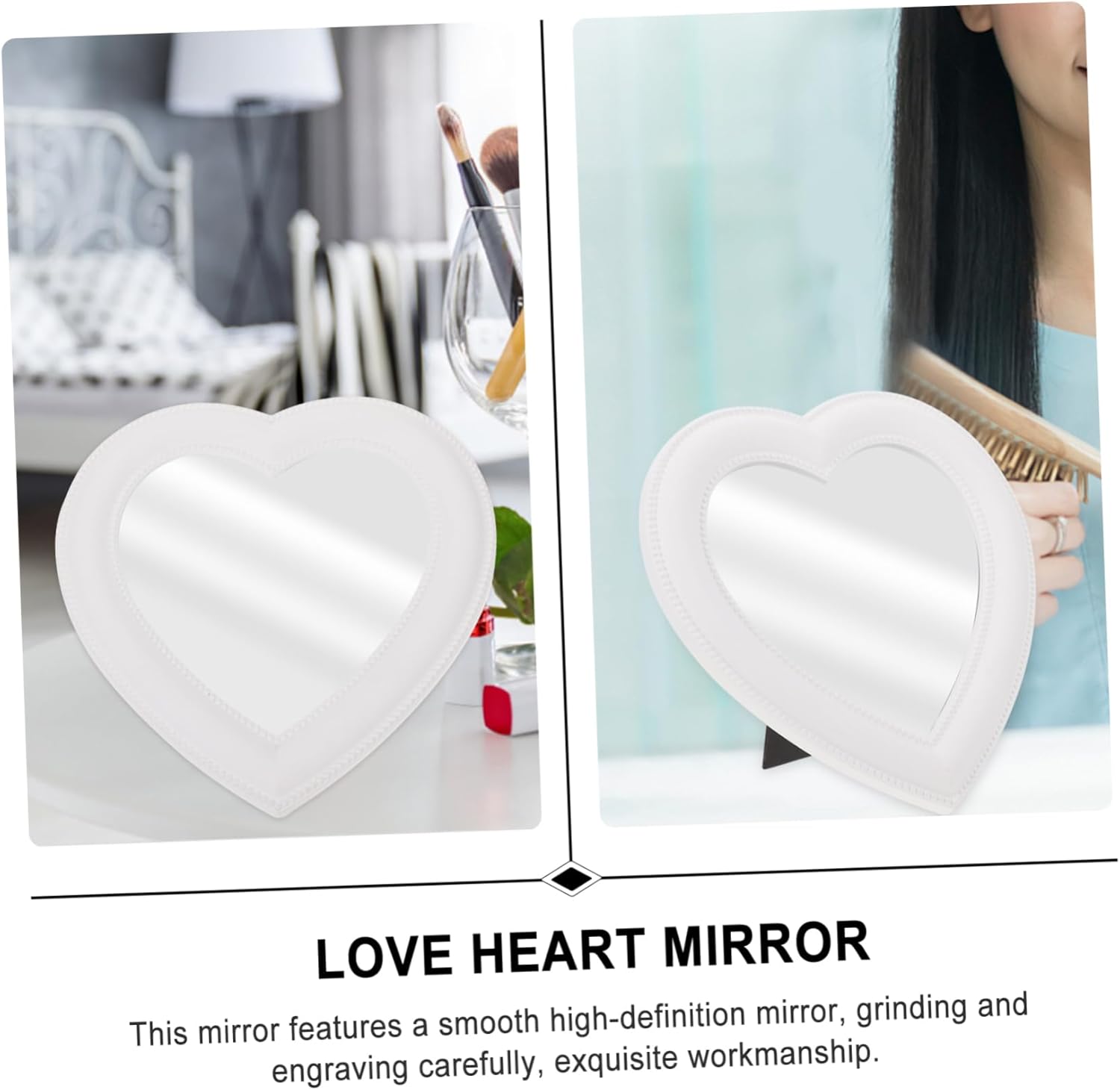 Heart Shaped Wall Mirror for Makeup Vanity