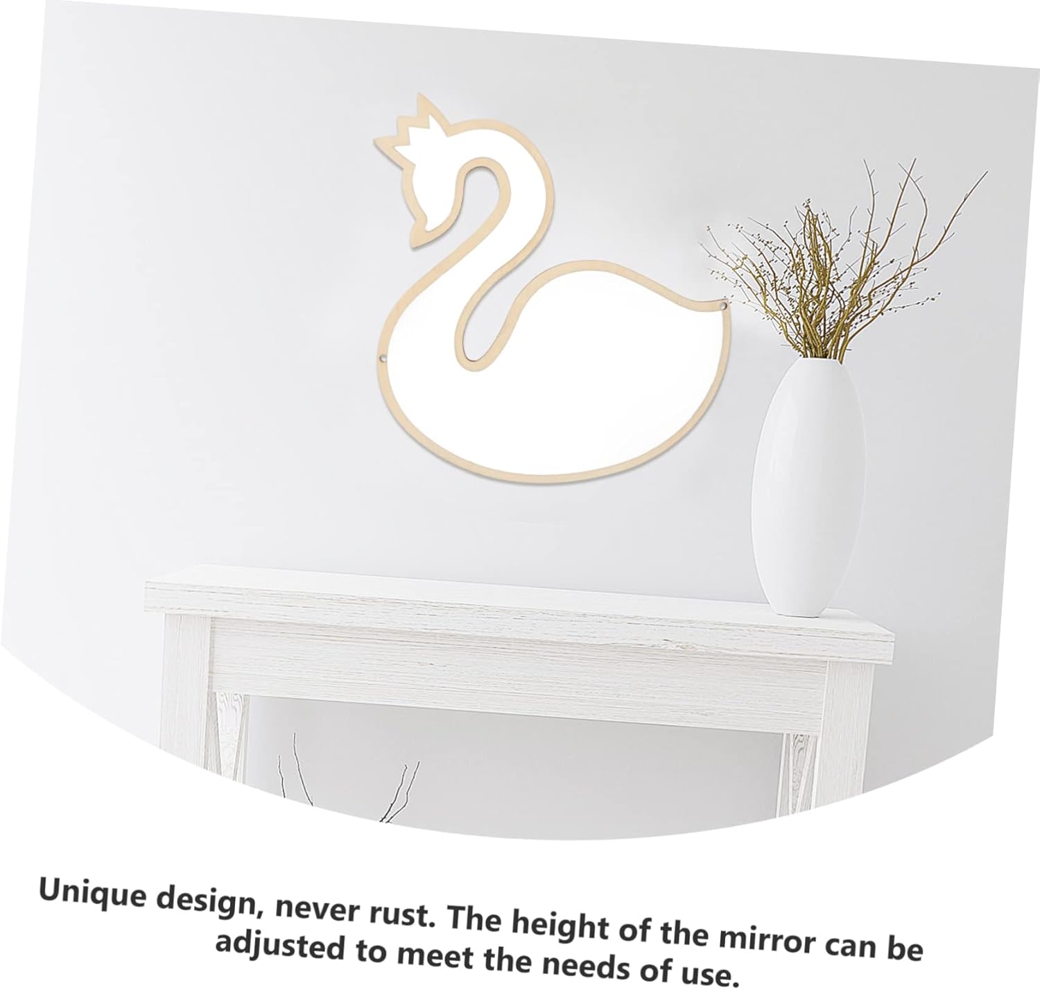 Luxury Acrylic Mirror with Swan Shape for Makeup