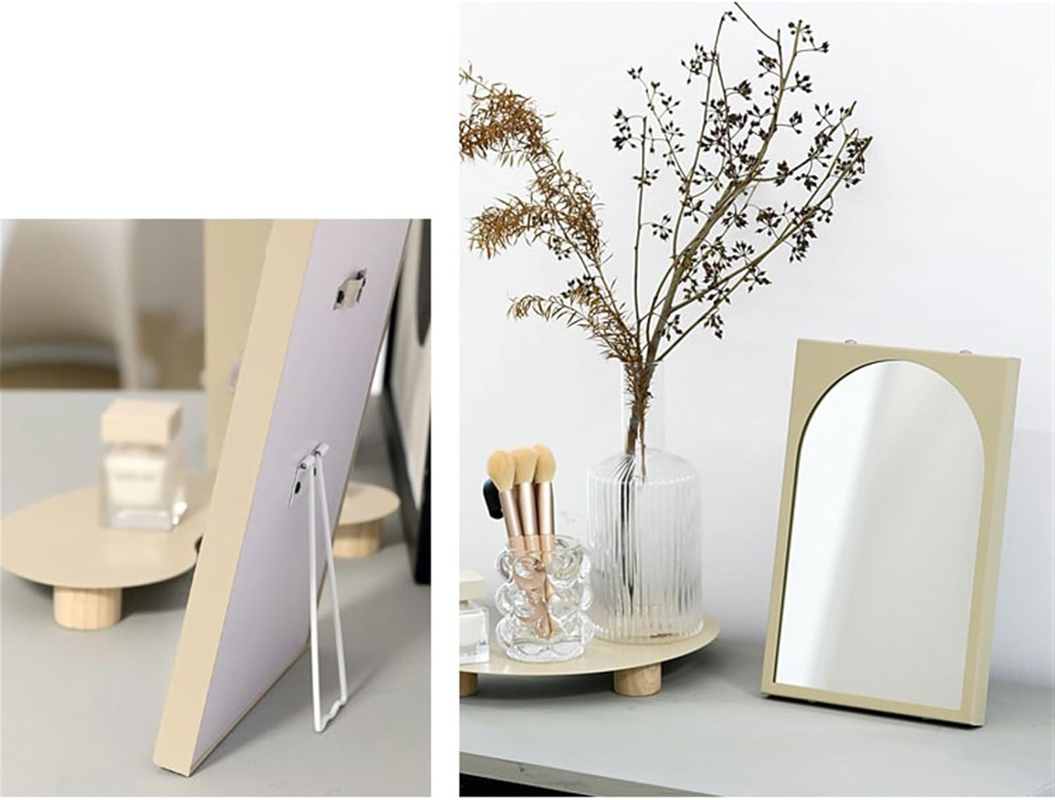 Vanity Makeup Mirror Minimalist Design Beige