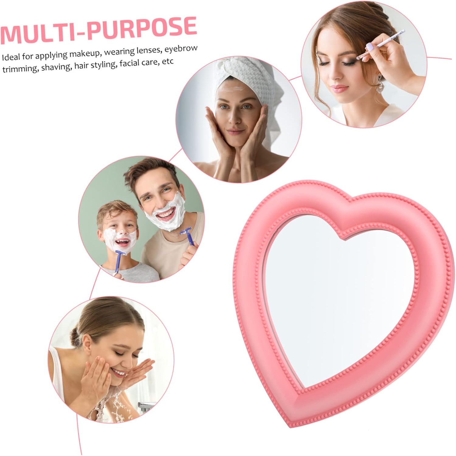 Didiseaon Heart Shaped Wall Desk Makeup Mirror