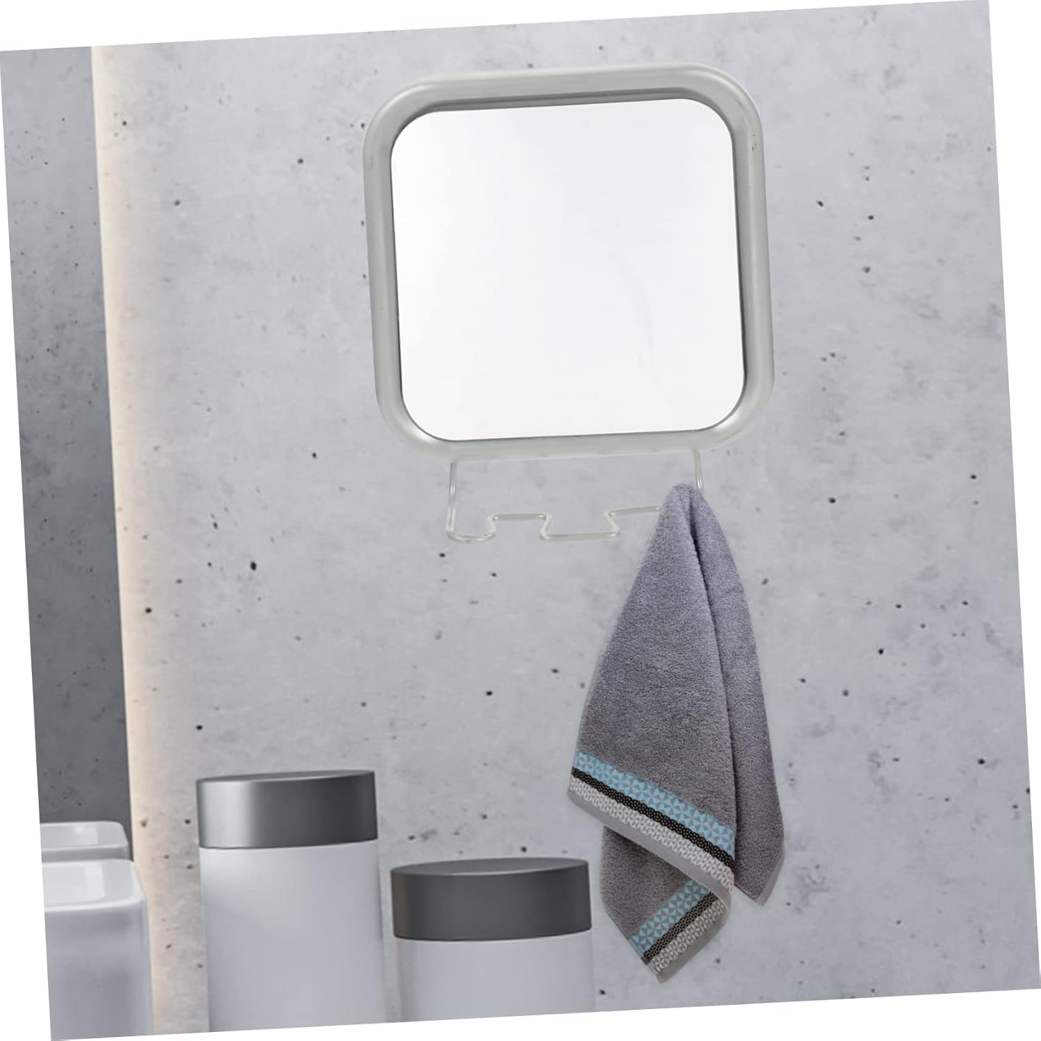 Yardwe Hook Vanity Mirror for Shower Shaving Anti Fog Mirror