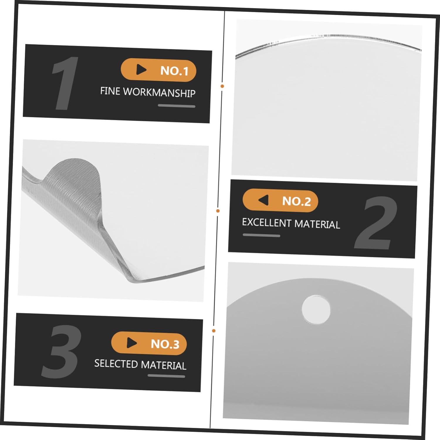 Ipetboom 1Set Shatterproof Fog Less Bathroom Mirror