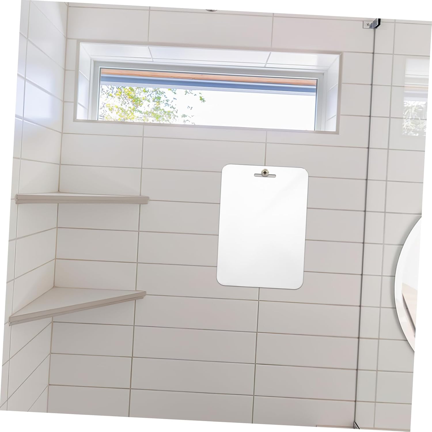 NIYANGLE 1set Unbreakable Fogless Acrylic Mirror for Shower Wall 1