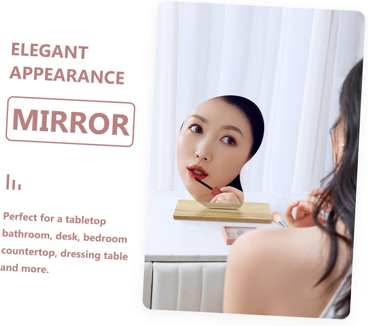 Elegant Flip Movable Makeup Mirror with LED Stand