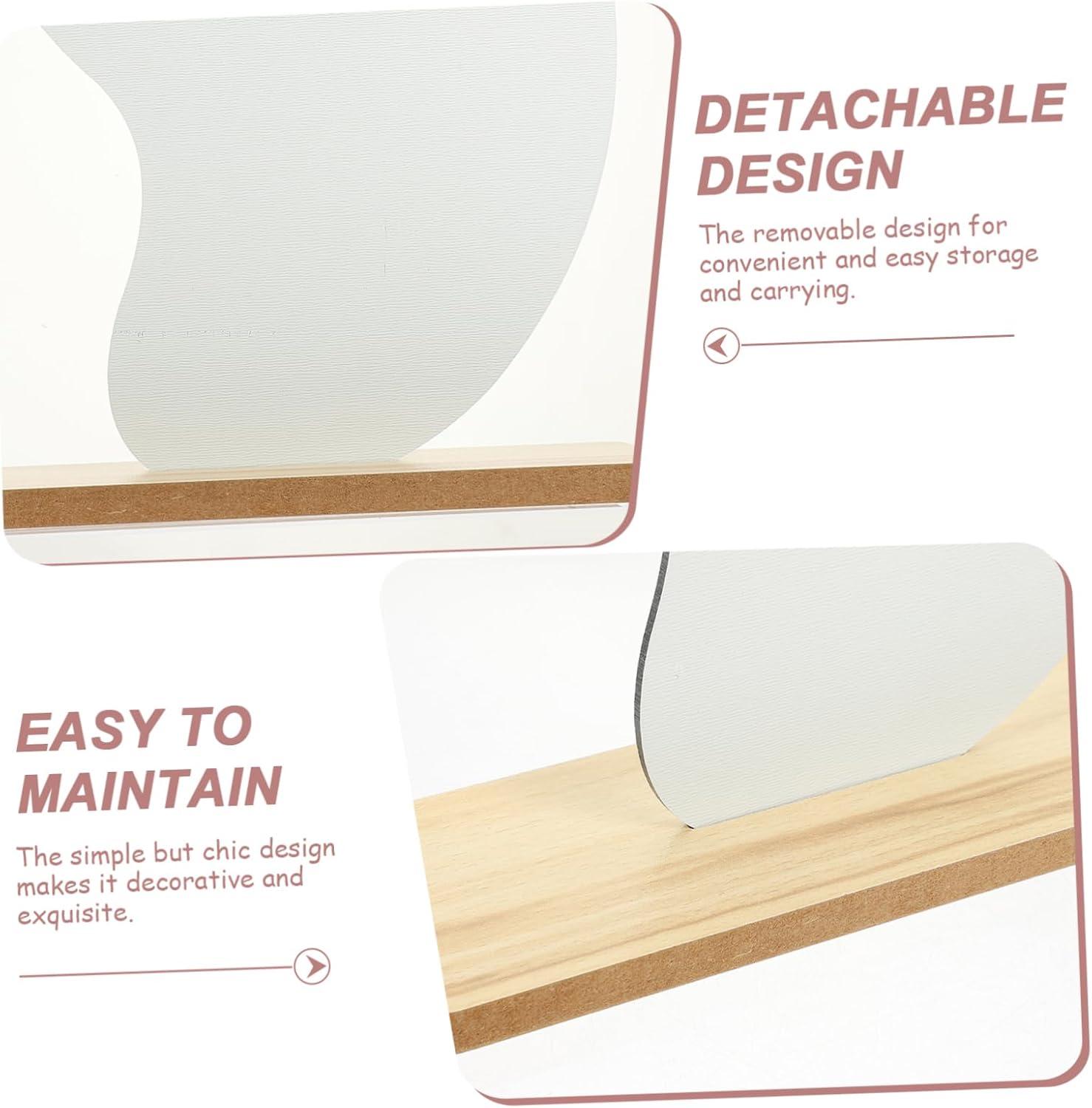 SOLUSTRE Irregular Wooden Stand Makeup Mirror