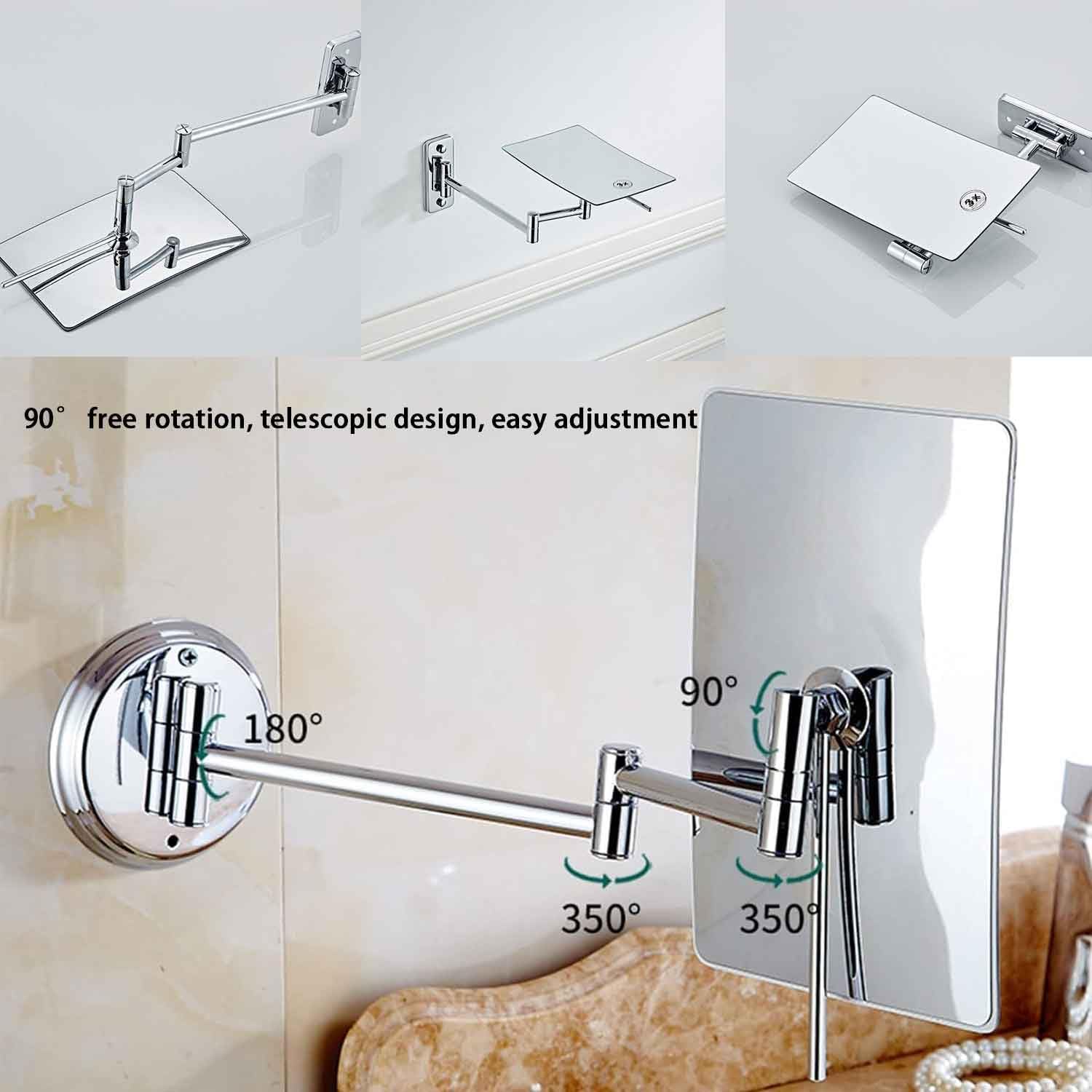 LZHIANG Swivel Wall Vanity Mirror 3X Magnifying