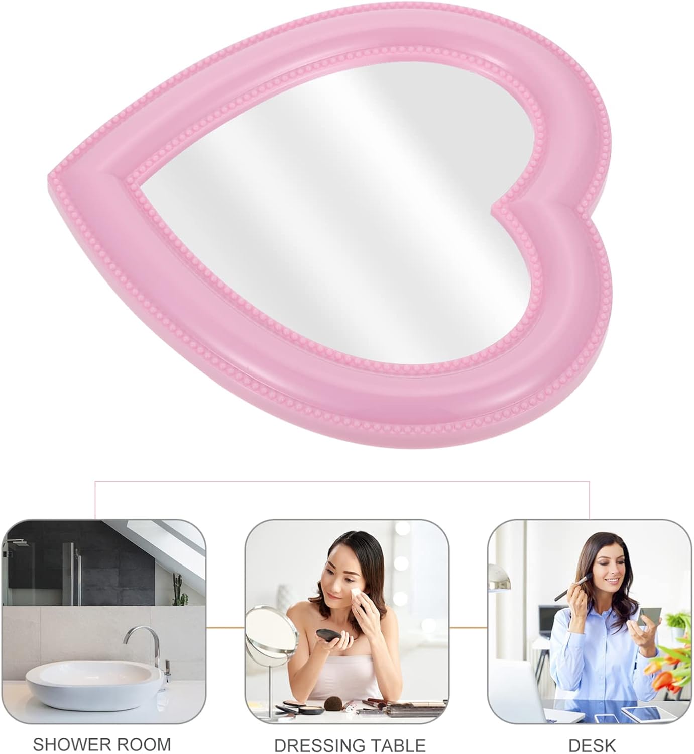 CALLARON Heart-Shaped Desktop Makeup Mirror
