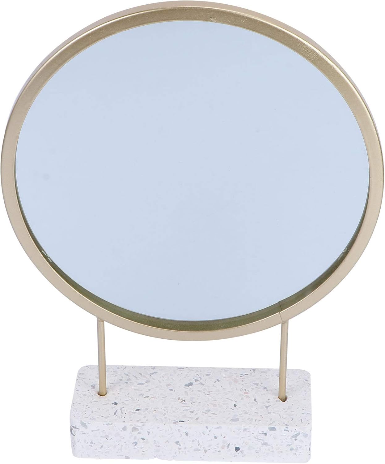 EXCEART Round Mirror with Stand for Bathroom Vanity