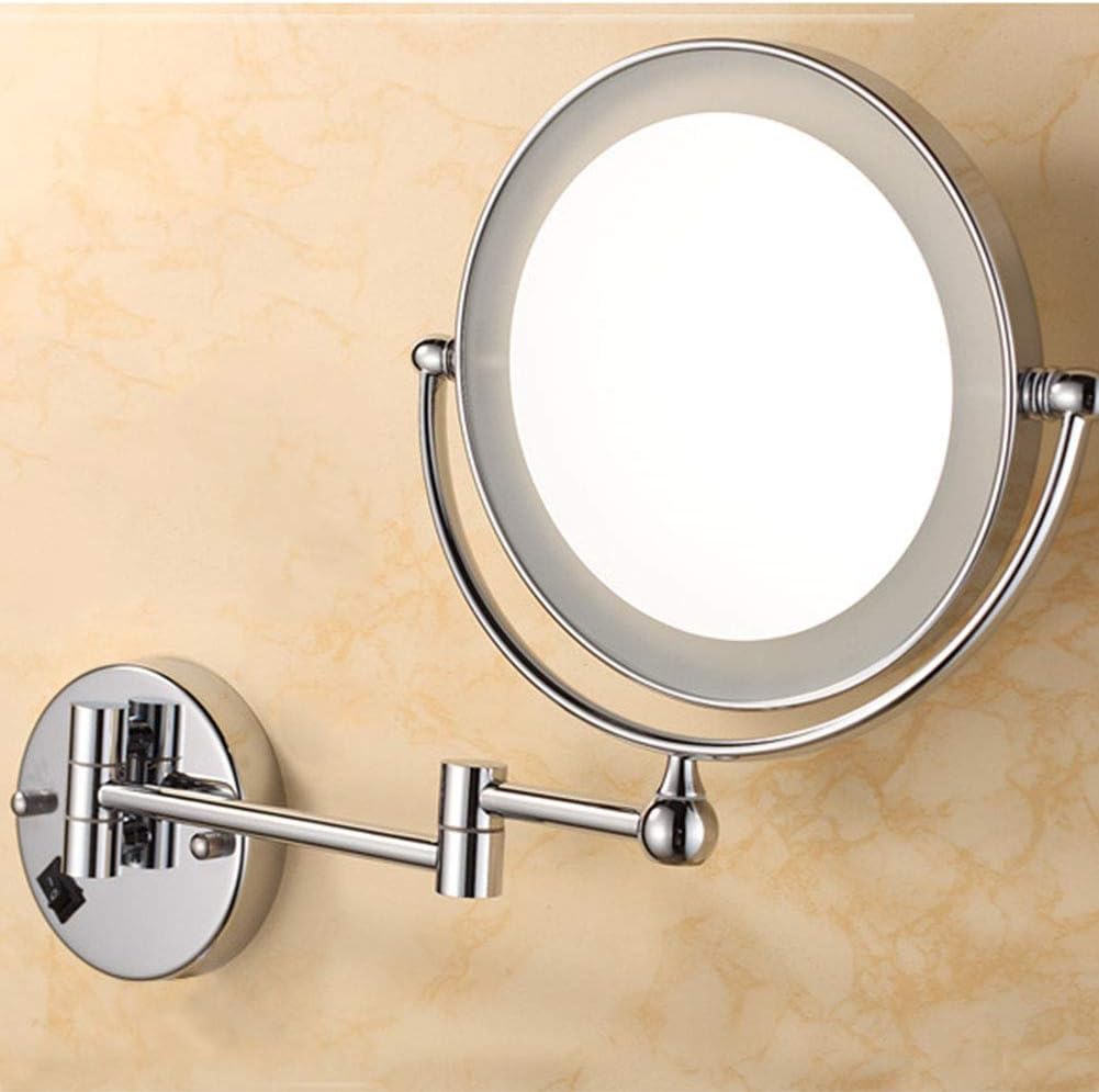 DEIHGE Wall Mounted Makeup Mirror with LED Light and Magnification