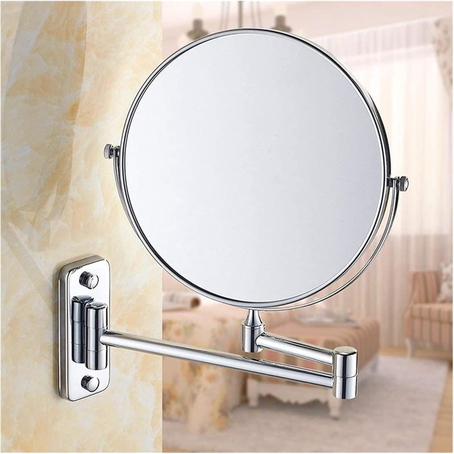 FUDGIO 8 Inch Adjustable Wall Mirror with 360 Rotation